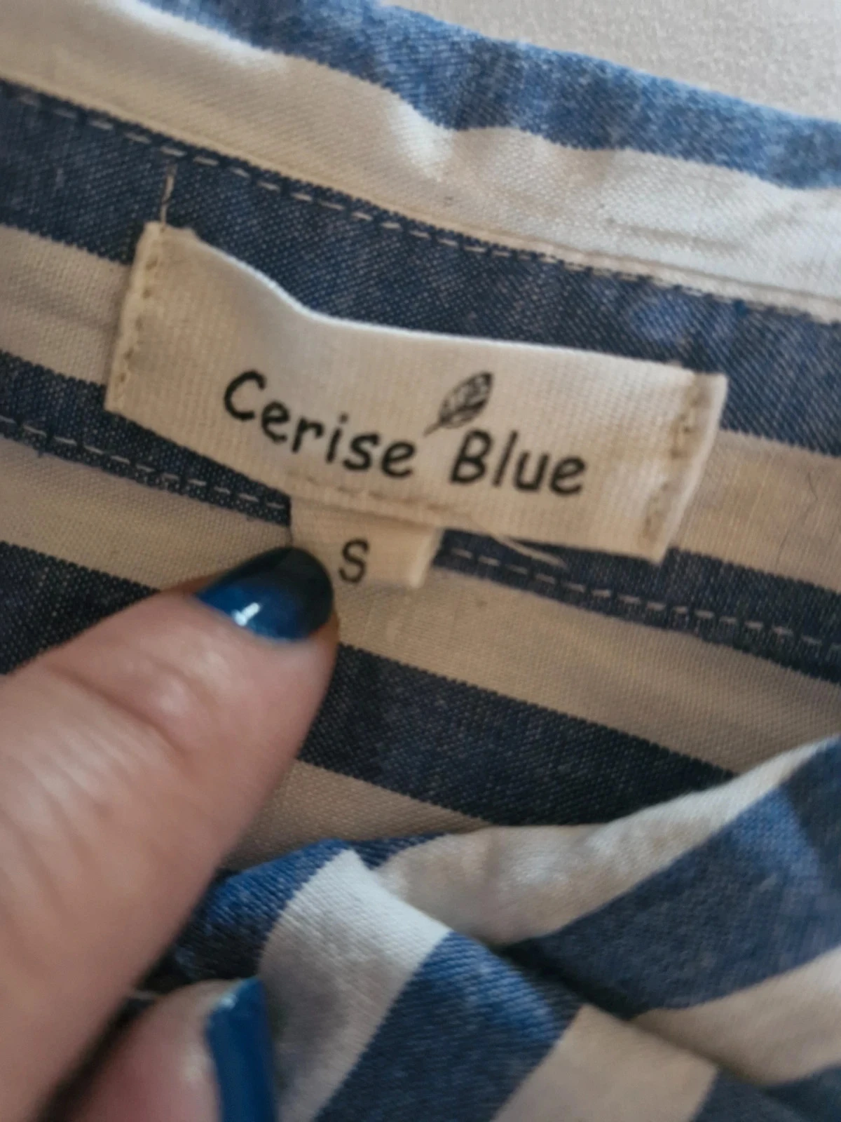 Cerise Blue - Blusa de mujer de manga larga a rayas - Talla S – photo 5